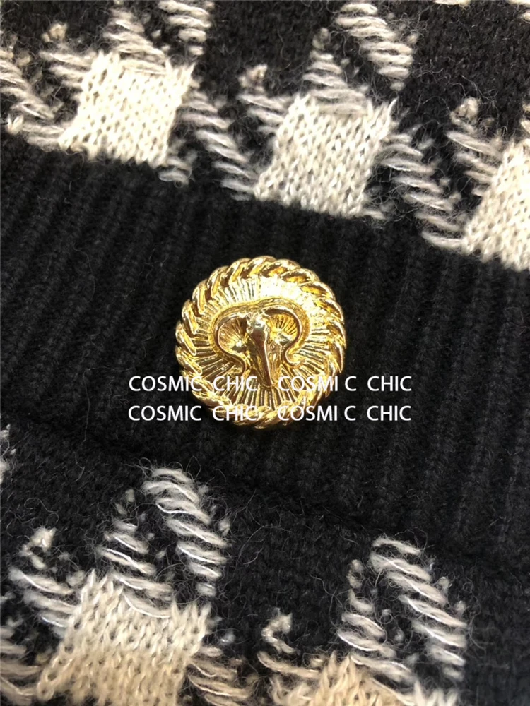 Cosmicchic женский шерстяной Трикотажный костюм из 2 предметов, спортивный костюм, командный спортивный комплект, Классическая куртка с рисунком "гусиные лапки", брюки, элегантный повседневный костюм