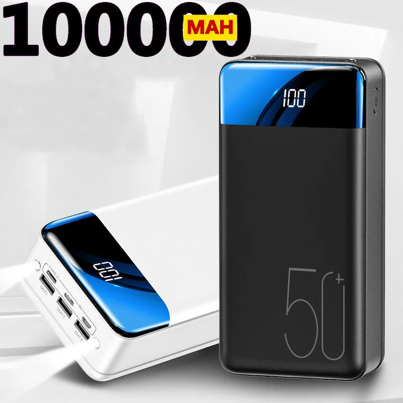 جديد 2021 شاحن سريع أصلي 100000mah /98000mah بنك الطاقة سعة كبيرة قوة المحمول العالمي 5v2.1a شحن سريع|ملحقات باور بانك| - AliExpress