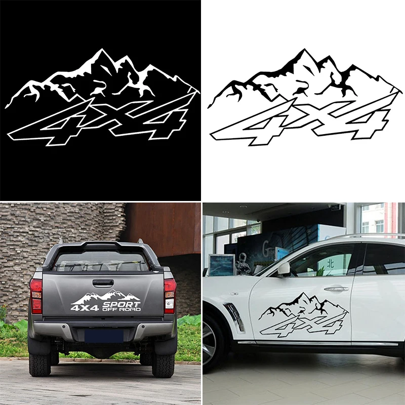 Наклейка для кузова 130*40 см, автомобильная горная 4x4 внедорожная дверь, автомобиль, грузовик, задний декор, самоклеющаяся