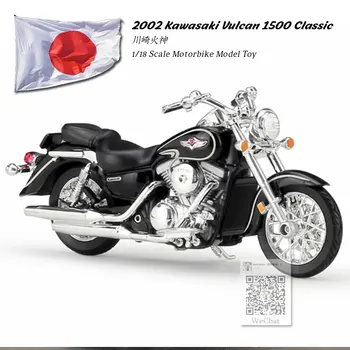 

WELLY 1/18 Scale 2002 Kawasaki Vulcan 1500 Classic Motorbiike Diecast Metal Motorcycle Model Toy For Collection,Gift,Kids