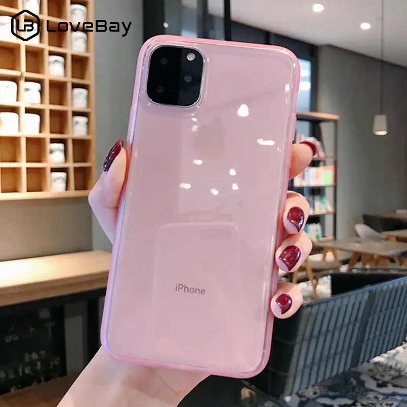 

Lovebay Colorful Transparent Anti-shock Frame Phone Case For iPhone 11 Pro X XR XS Max 7 8 6 6s Plus Soft TPU Protection Cover