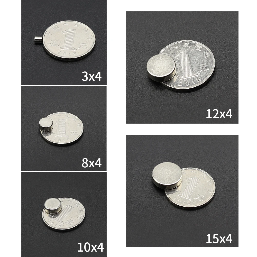 Round Magnet 3x4,5x4,8x4,10x4,12x4,15x4mm Neodymium N35 Permanent NdFeB Super Strong Powerful Magnetic imane Disc