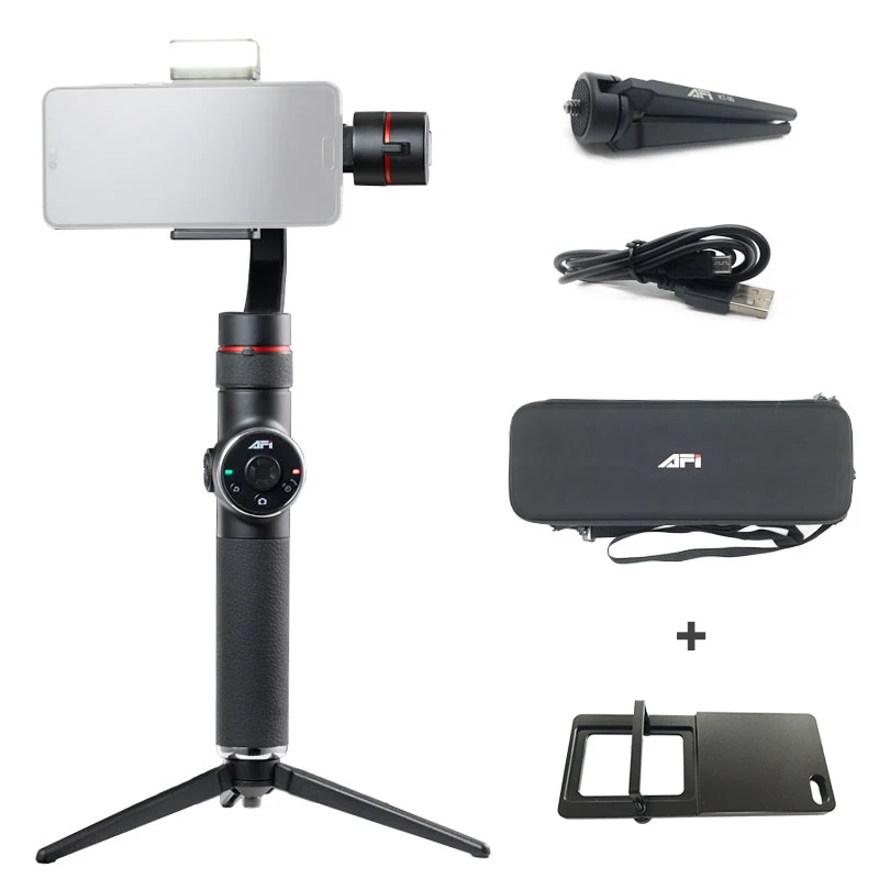 V5 Gopro adapter AFI V5 3-осевой Стабилизатор Ручной смартфон телефон Gimbal для iPhone 11 11 плюс XR X 8P 8 7P 6S samsung& Gopro экшн Камера - Цвет: V5 Gopro adapter