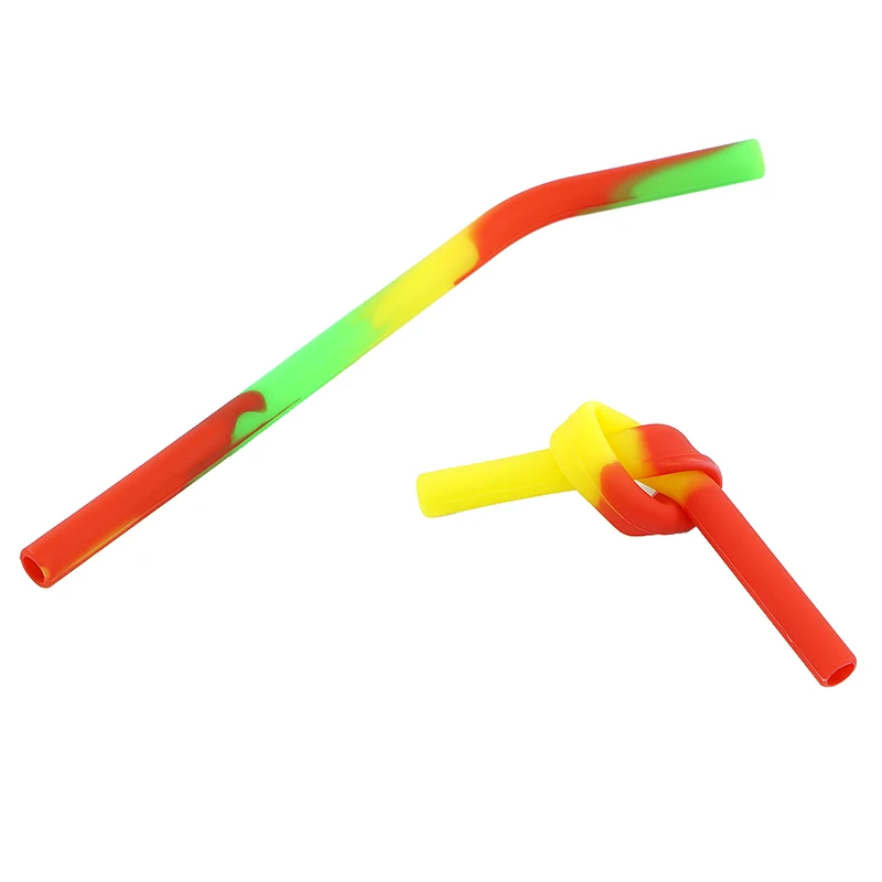 

6Pcs Reusable Silicone Drinking Straws Set withCleaning Brushes for 20 oz Tumbler Bar Party Straws