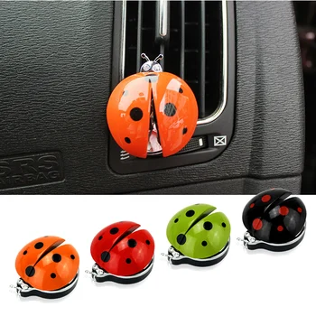 

Upgraded Version Cute Ladybug Car Air Freshener Auto Outlet Perfume Vent Moving Car Perfume Air Conditioning Clip Solid Perfume
