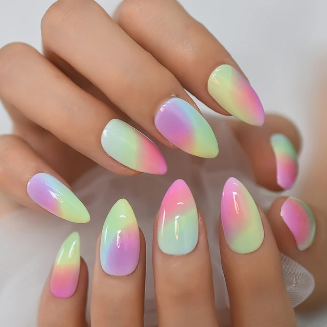 No Tool Rainbow Color Block Nail Art! · How To Paint A Rainbow Nail Manicure  · Beauty on Cut Out + Keep