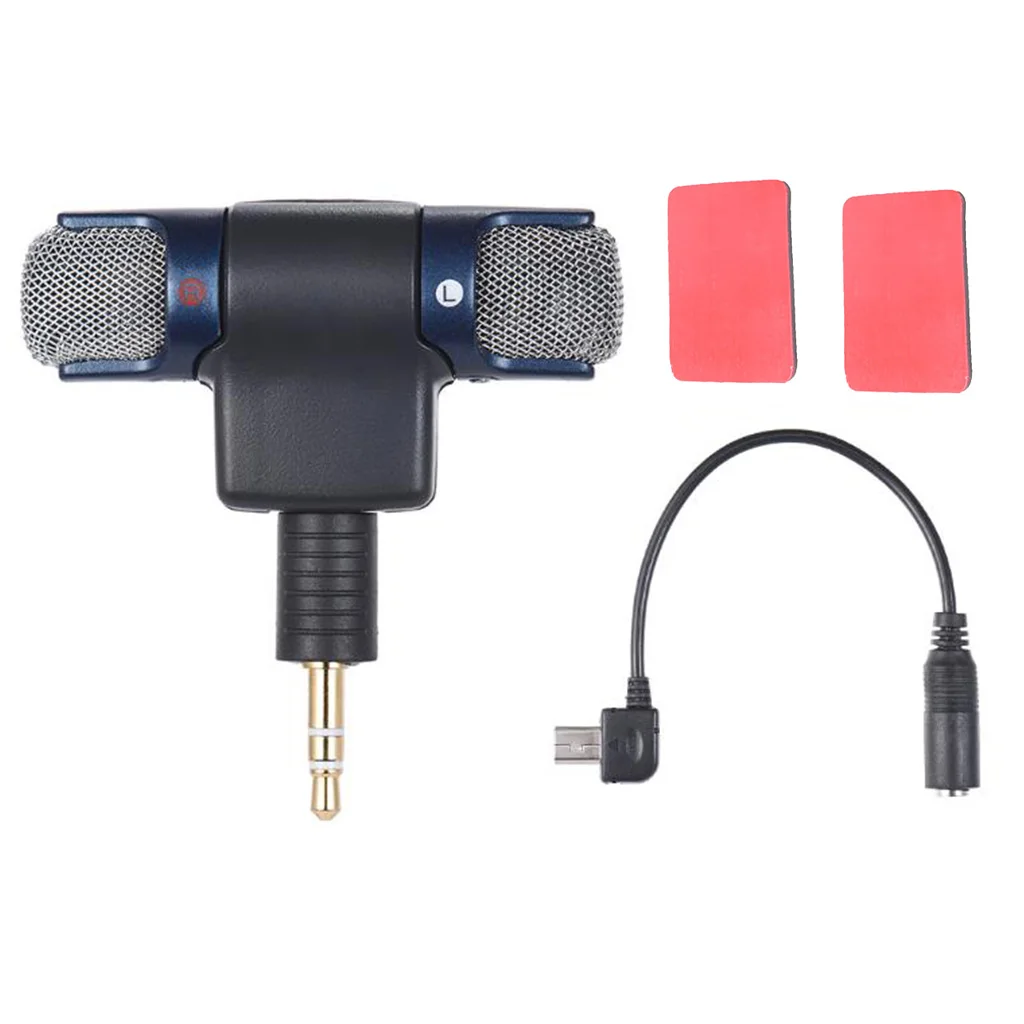 Портативный внешний микро микрофон с 17 см 3 5 мм to Mini USB адаптер кабель совместим 4/3
