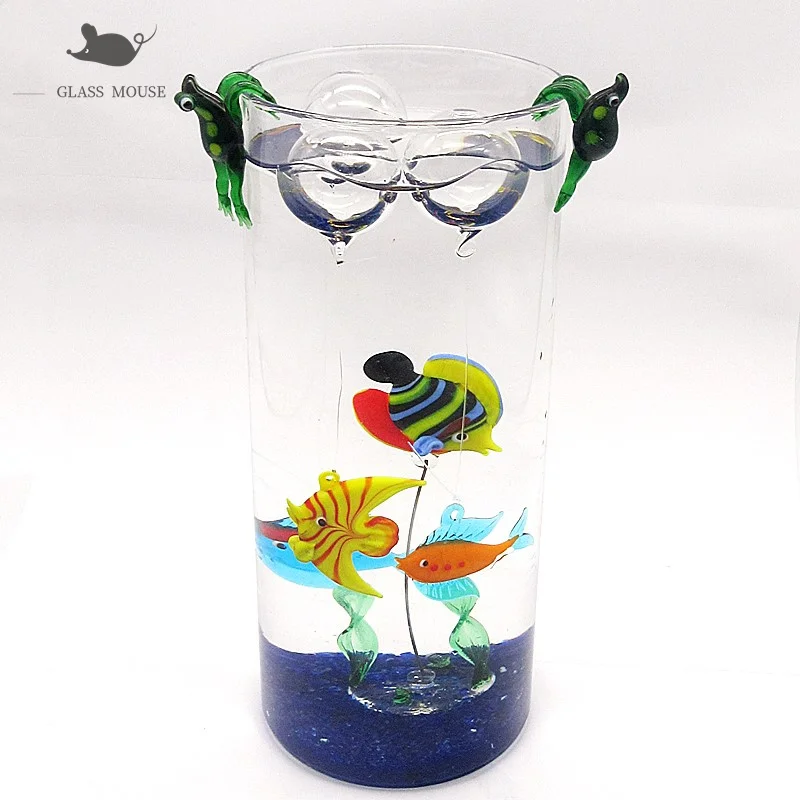

Custom colorful Handmade Murano glass Tropical fish statue ornament Pendant Home Aquarium fish tank decor Mini animal Figurine