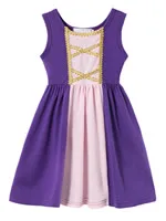 Рождественское платье для девочек; платье Рапунцель; нарядное фиолетовое платье принцессы; карнавальный костюм; фиолетовое бальное платье с героями мультфильмов; подарок