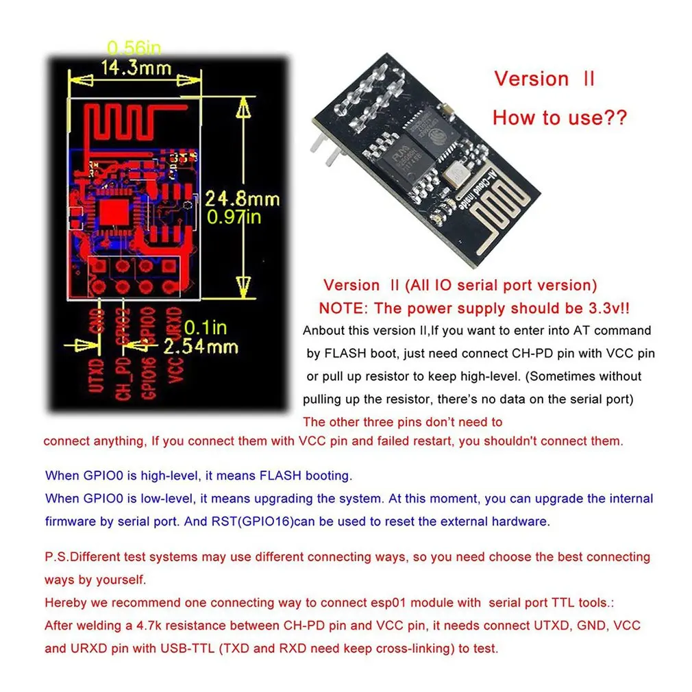 3 шт. Esp8266 серийный Wifi беспроводной модуль приемопередатчика отправка Lwip Ap+ Sta Esp8266 серийный Wifi беспроводной модуль