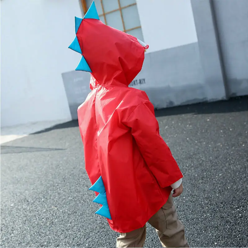 Детский плащ, Забавный динозавр, детская одежда для дождливой погоды, милые Водонепроницаемые дождевые пальто с длинными рукавами для мальчиков и куртки, детская верхняя одежда