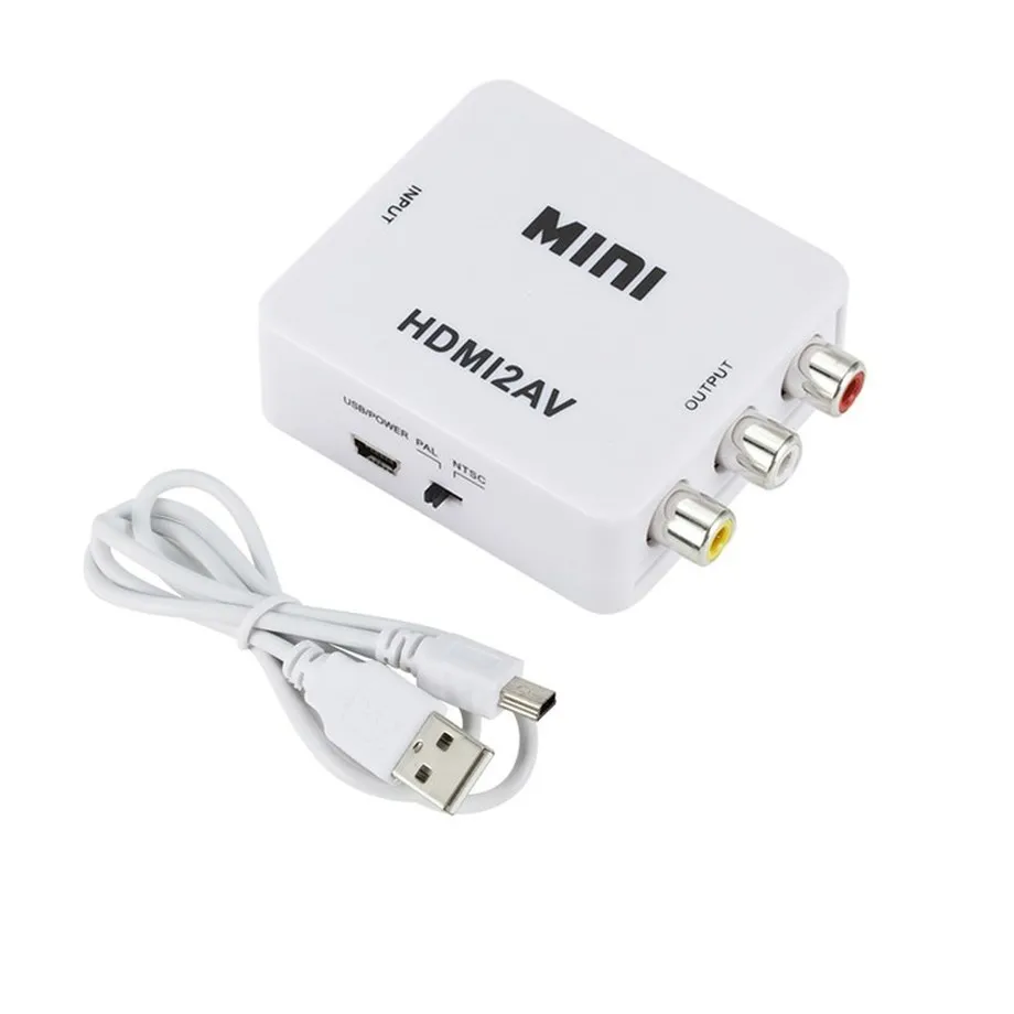 Адаптер преобразователь Grwibeou HDMI в AV видео HD RCA AV/CVSB L/R 1080P адаптер HDMI2AV поддержка NTSC