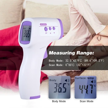 

Non-contact Infrared Thermometer High Precision LCD Digital IR Thermometer Forehead Thermometer Body/Object Temperature Meter