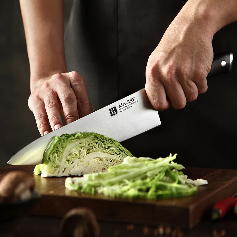  XINZUO 3 Pcs Chef+Santoku+Utility Kitchen Knife Set Germany 1.4116 High Carbon Stainless Steel New  - 4000238734806
