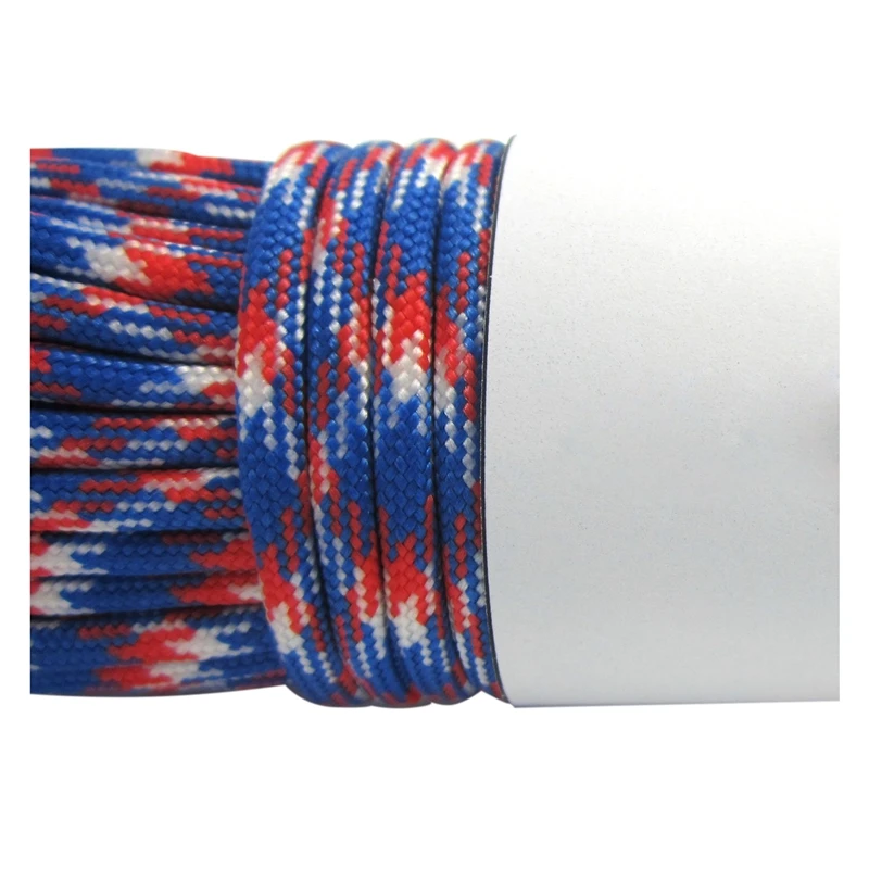 

ABUO-2pcs Parachute Cord with 7 Strands, 550 Lbs, 100 Ft - Green Camo & Red + White + Blue Camo