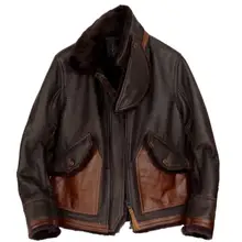 Коричневый мужской американский Повседневный стиль овчина куртка размера плюс XXXXL натуральная овчина зимняя теплая короткая овчина пальто