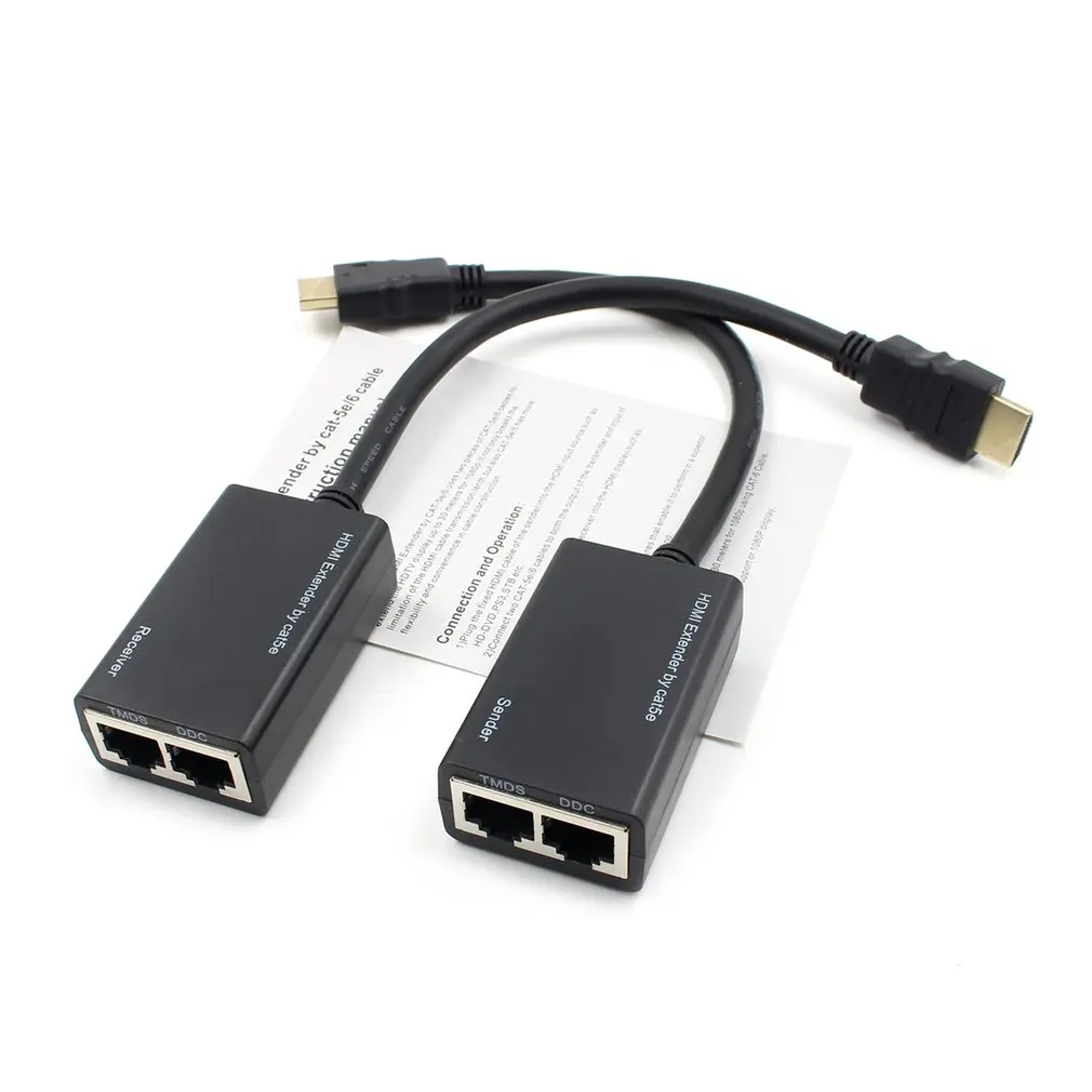 1 пара Cat5e CAT6 HDMI удлинитель 30 м 10 футов к через RJ45 Сетевой усилитель 1080P LAN Ethernet
