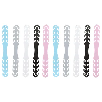 

10pcs Mask Rope Adjustment Hooks PE Ear Protector Mask Extension Buckle Mask Accessories for Outdoor Outside Home (Black, White,
