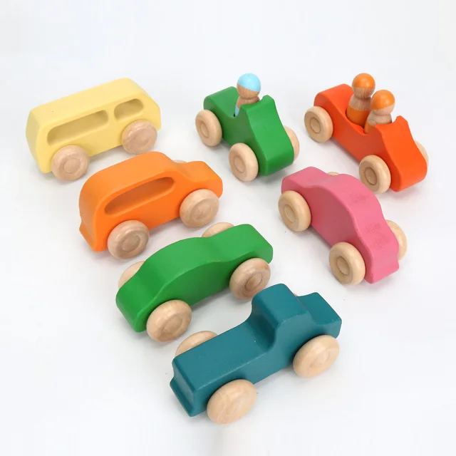 Wooden Rainbow Block Wood Stacking Toys Grimms Rainbow Building Blocks Balls Montessori Eductaional Toy Kids Rainbow Stacker 4