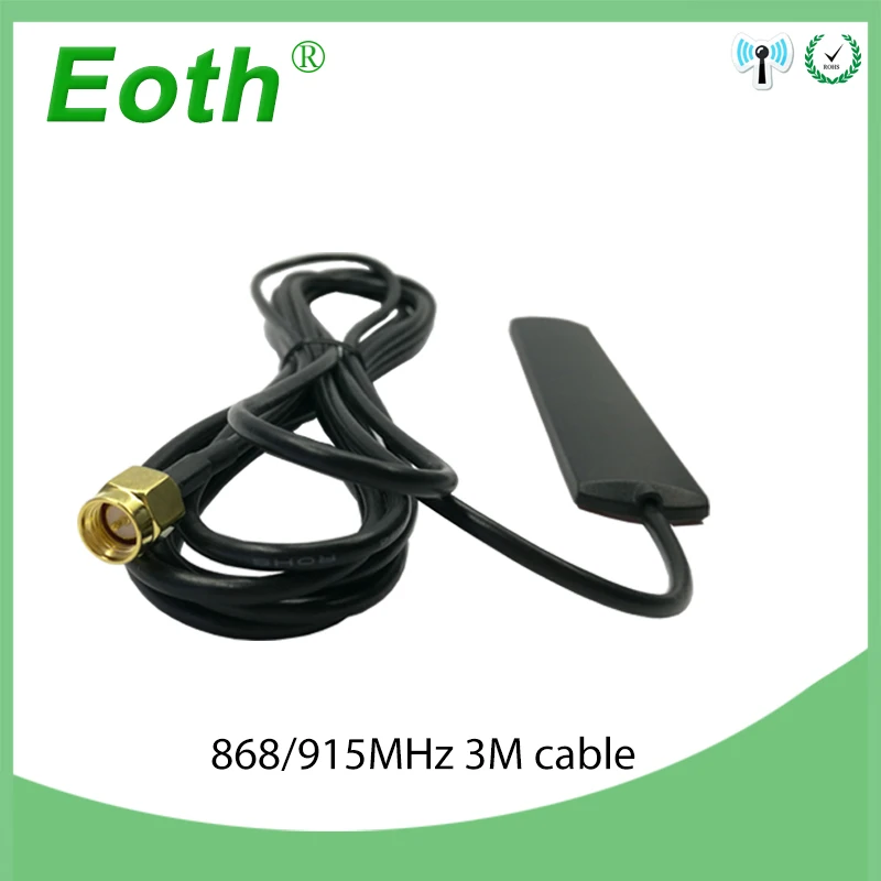 868mhz 915mhz Antenna lora glued strip patch antenna GSM SMA-Male connector Aerial 3 meters Cable