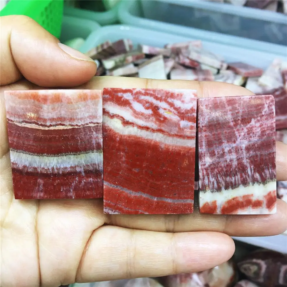 3 шт. натуральный красный полосатый камень кристалл минеральная резьба квадратный драгоценный камень целебный кристалл для украшения дома