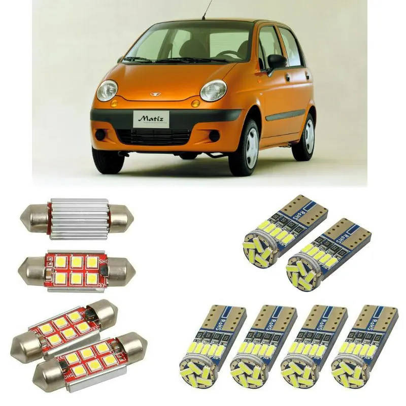 Внутренние светодиодные автомобильные фонари для Daewoo matiz m100 m150 хэтчбек купольные лампы для автомобилей номерного знака свет 6 шт