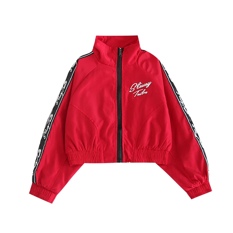 Coat Костюм для девочек джаз танец Черлидинга модное красное пальто брюки в стиле хип-хоп Танцевальная Одежда для выступлений Ropa хип-хоп для детей DB1310 - Цвет: Coat