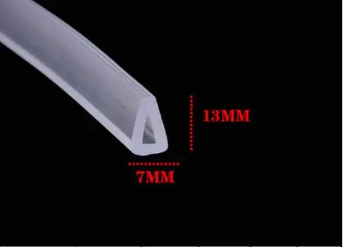 7x13mm 2 метра U канальная Резина стекло уплотнительные полосы дверь душевой кабины и окна стекло края отделка остекление прокладка погоды - Цвет: 7x13mm