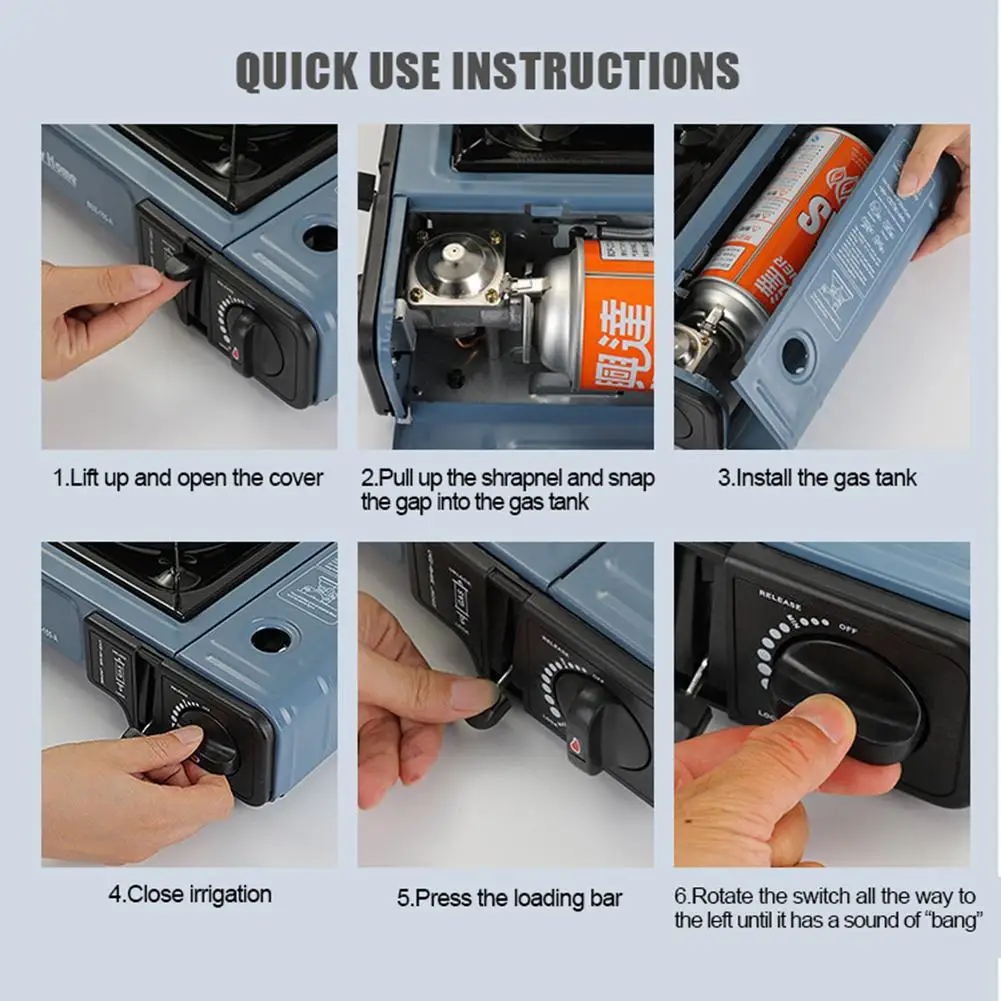 Camping Ceramic Gas Stove Portable Outdoor Barbecue Burner Energy-efficient Gas Stove Infrared Uniform Heating Gas