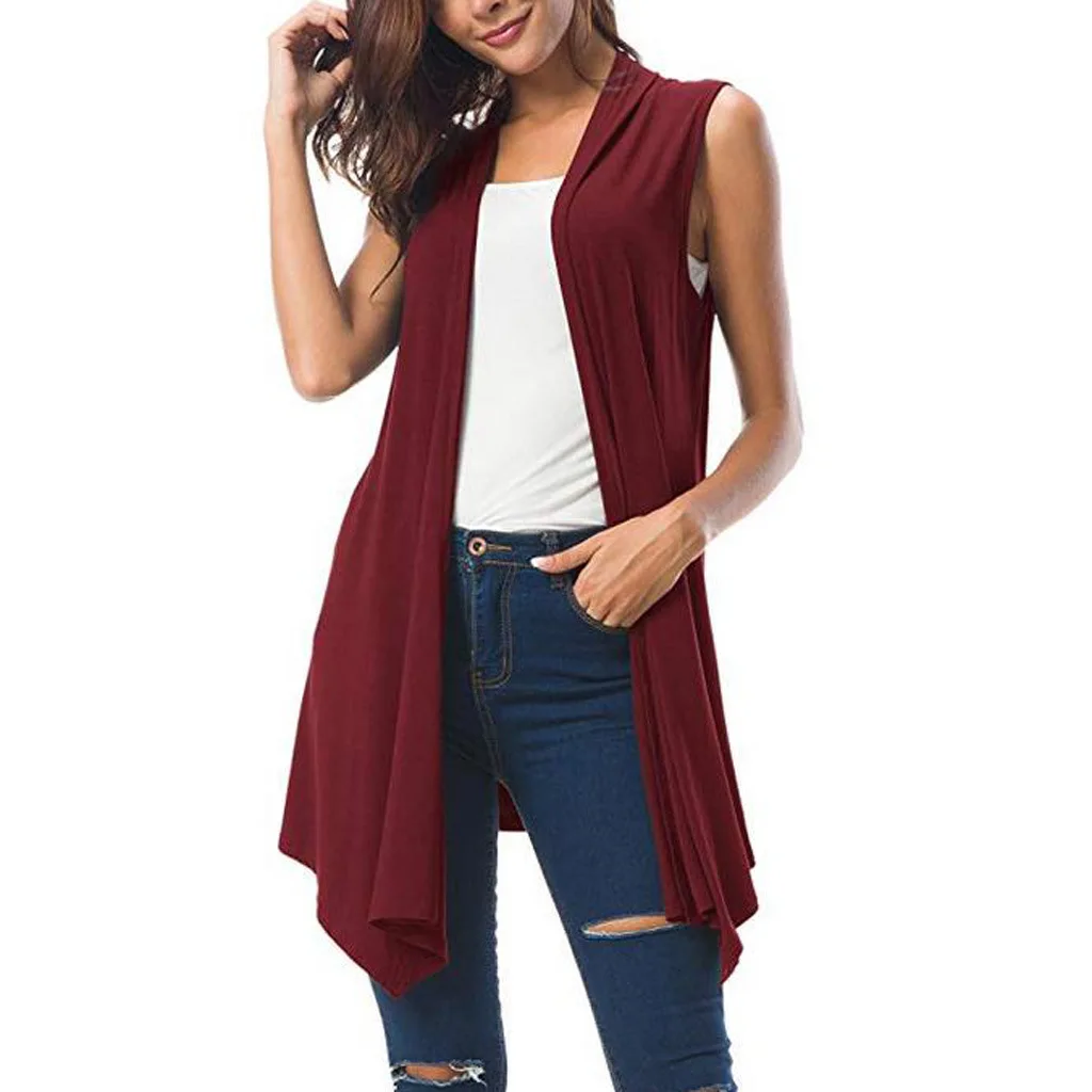 Fashion Women Open Vest Tunic Top Shawl Collar Sleeveless Fashion Women Open Vest Tunic Top Shawl Collar Sleeveless