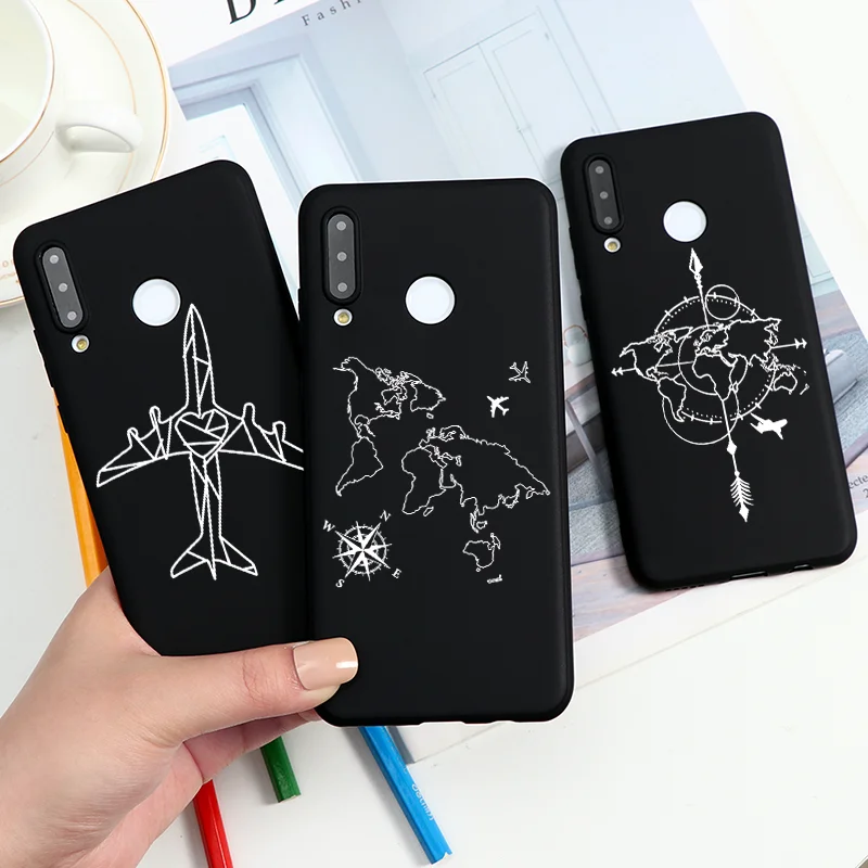 World Map Travel Just Go Case For Huawei P40 Lite E P30 P20 Pro P Smart 2019 2021 Z Y7P Y6 Y9 Prime Y7a Cover | Мобильные телефоны