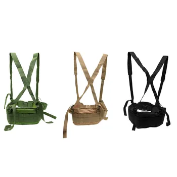 

Molle Tactical Military Police Waist Padded Belt with H-shaped Suspender