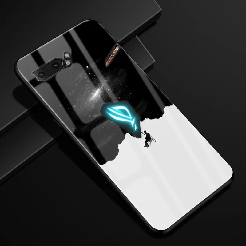 Чехол для Asus ROG Phone II, жесткое стекло для ПК, чехол для телефона, черный ТПУ, бампер для Asus ROG Phone2 ZS660KL Phone II 2, чехол - Цвет: 21