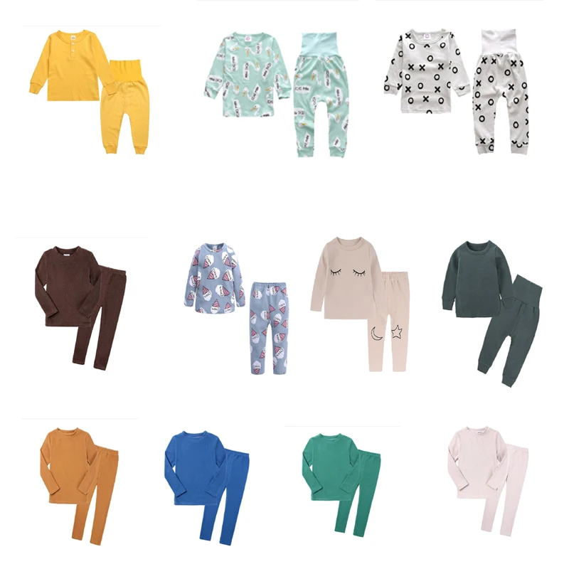 kid boy girl pajamas set winter clothes children toddler infant Sleepwear Home wear pijama pyjamas long sleeve T-shirt tops+pant