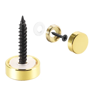 

uxcell 8pcs 14mm x 5mm Brass Mirror Screws, Decorative Cap Fasteners Cover Nails, Electroplated, Bright Golden