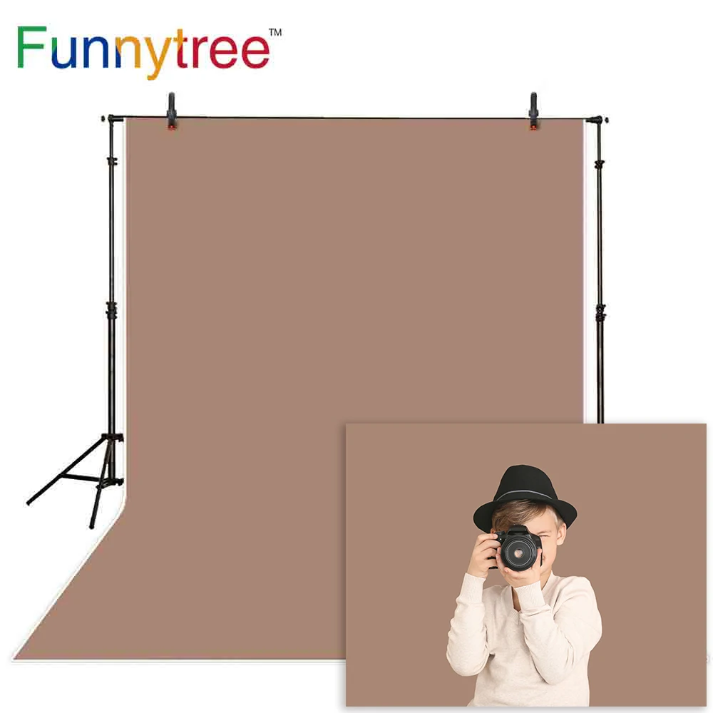

Funnytree background photophone gray brown colour Baby solid color christmas backdrop Party studio photo camera photography