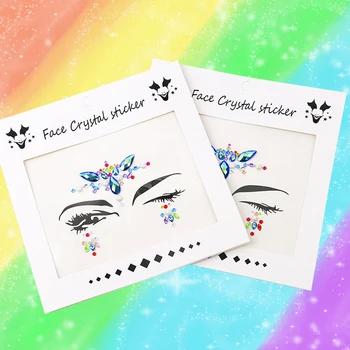 

1PCS new eyebrow face body art adhesive crystal glitter jewelry diamond stickers holiday party eyes tattoo stickers makeup