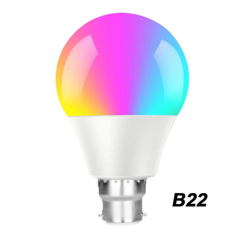 E27 B22 Wifi умный светодиодный светильник 7 Вт/9 Вт предупреждающий свет или белый свет затемняемый Светодиодный светильник приложение управление работа с Alexa Google Assistant - Испускаемый цвет: B22 Base