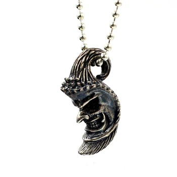 

Moon pendant s925 sterling silver male and female couple models hand-polished and carved love token moon pendant