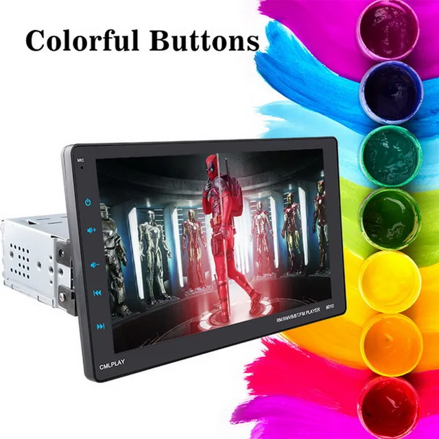 9 Inch Touch Screen Car Radio Multi-language Fm 9010c 12v Colorful 