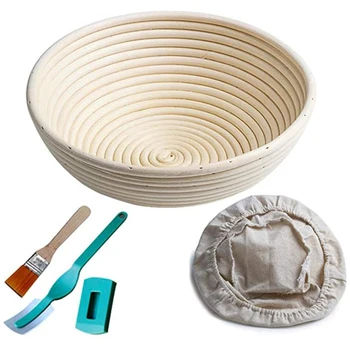 

Banneton Bread Proofing Basket By Caesar Bread, 10 Inch Round Sourdough Set, Beginners & Professional Bakers