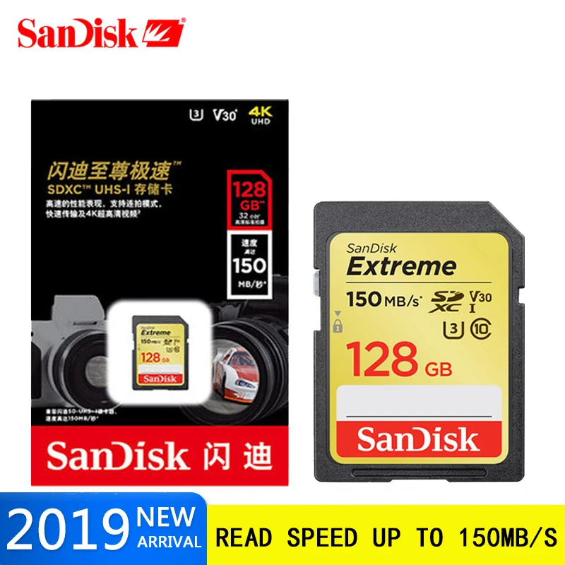 SanDisk Memory Card Extreme SDHC / SDXC SD 4K UHD 64GB 128GB C10 U3 V30 150MB s UHS-I Flash Free Shipping | Хранение данных