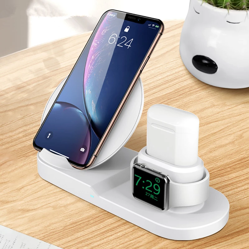 3 в 1 беспроводная зарядная подставка для iPhone 8 X XR XS Беспроводная док станция
