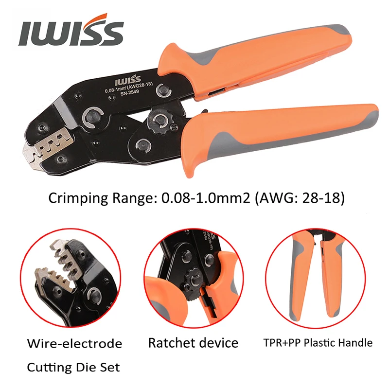 Обжимные Щипцы IWISS для XH2.54/Dupont 2 54/2 8/3 0/3 96/KF2510/JST|tool crimp|crimper toolratchet crimping |