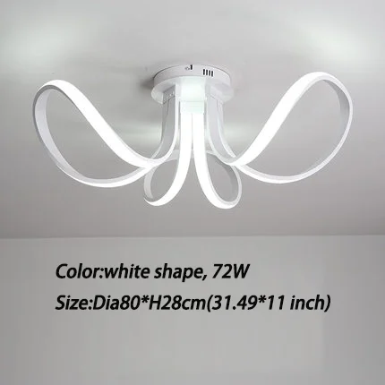 D80xH28cm 72W Новая акриловая современная светодиодная потолочная черная люстра для гостиной, спальни, дома, Dec lampara de techo, светодиодная современная люстра - Цвет корпуса: D80xH28cm 72W