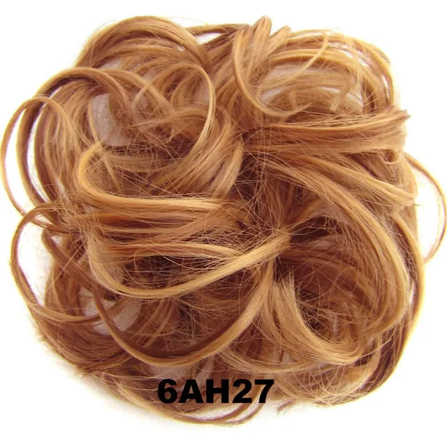 Jeedou Messy Chignon Donut Hair Bun Pad Elastic Hair Rope Rubber Band Synthetic Hairpiece Gary Brown Color 6AH27