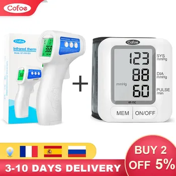

Cofoe Non Contact Infrared Thermometer for Baby Adult & Digital Wrist Blood Pressure Meter Monitor Automatic Sphygmomanometer