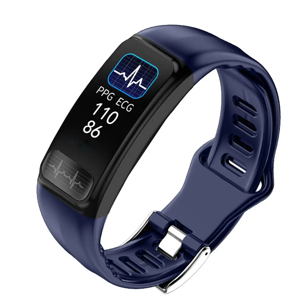 P12 ECG PPG SPO2 Smart Bracelet Heart Rate Oxygen Monitor Blood Pressure Smart Belt IP67 Waterproof Call Reminder Sports Band
