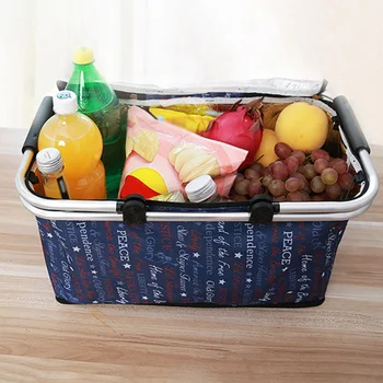 

Office Foldable Lunch Bag Shopping Basket Portable Wear Resistant Multifunctional Outdoor Picnic Oxford Cloth Accessories Travel