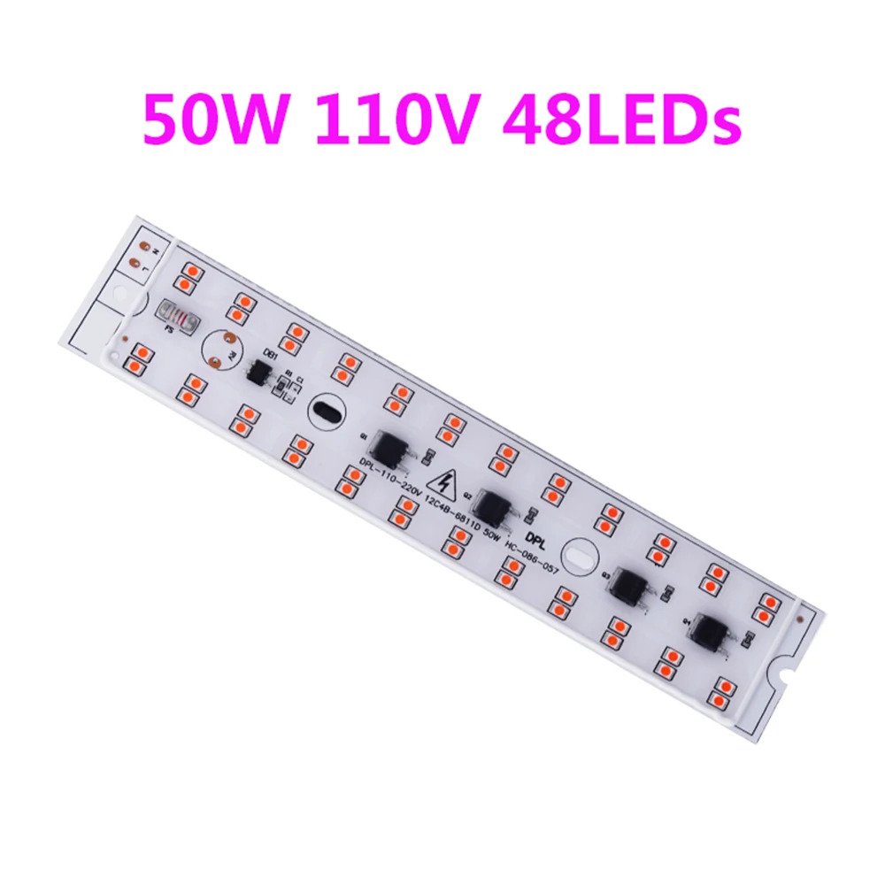 Borbede 50 вт DIY COB светодиодный светильник для выращивания растений полный спектр для комнатных растений и цветов - Испускаемый цвет: 110V 48leds